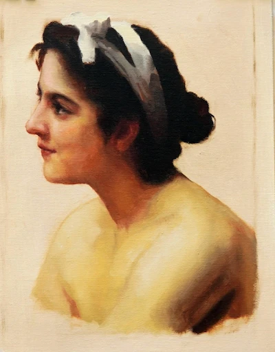 Oil painting Woman Portrait Study After Bouguereau